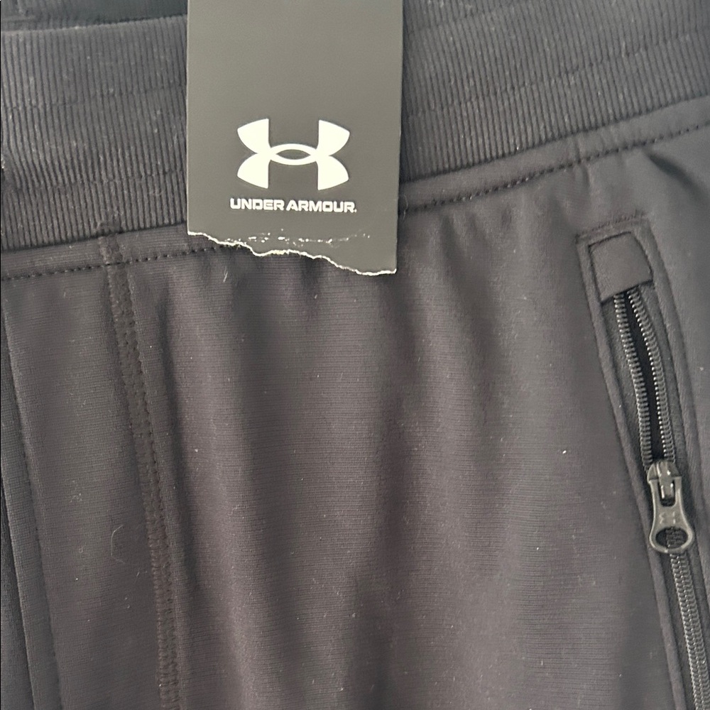 Under Armour Black Jogger Sweatpants with White Logo - Picture 2 of 8
